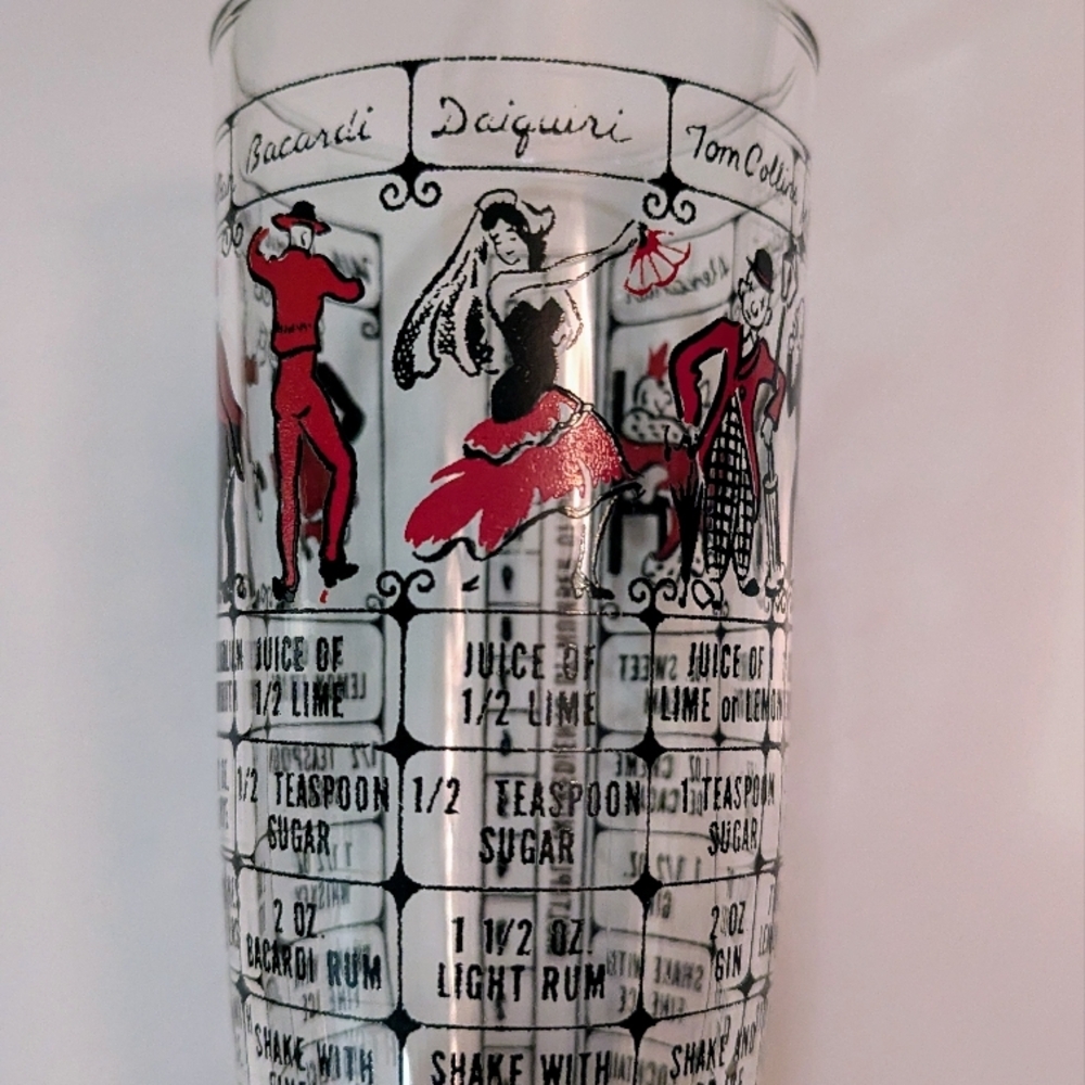Vintage Bacardi Daiquiri Tom Collins Cocktail Glass